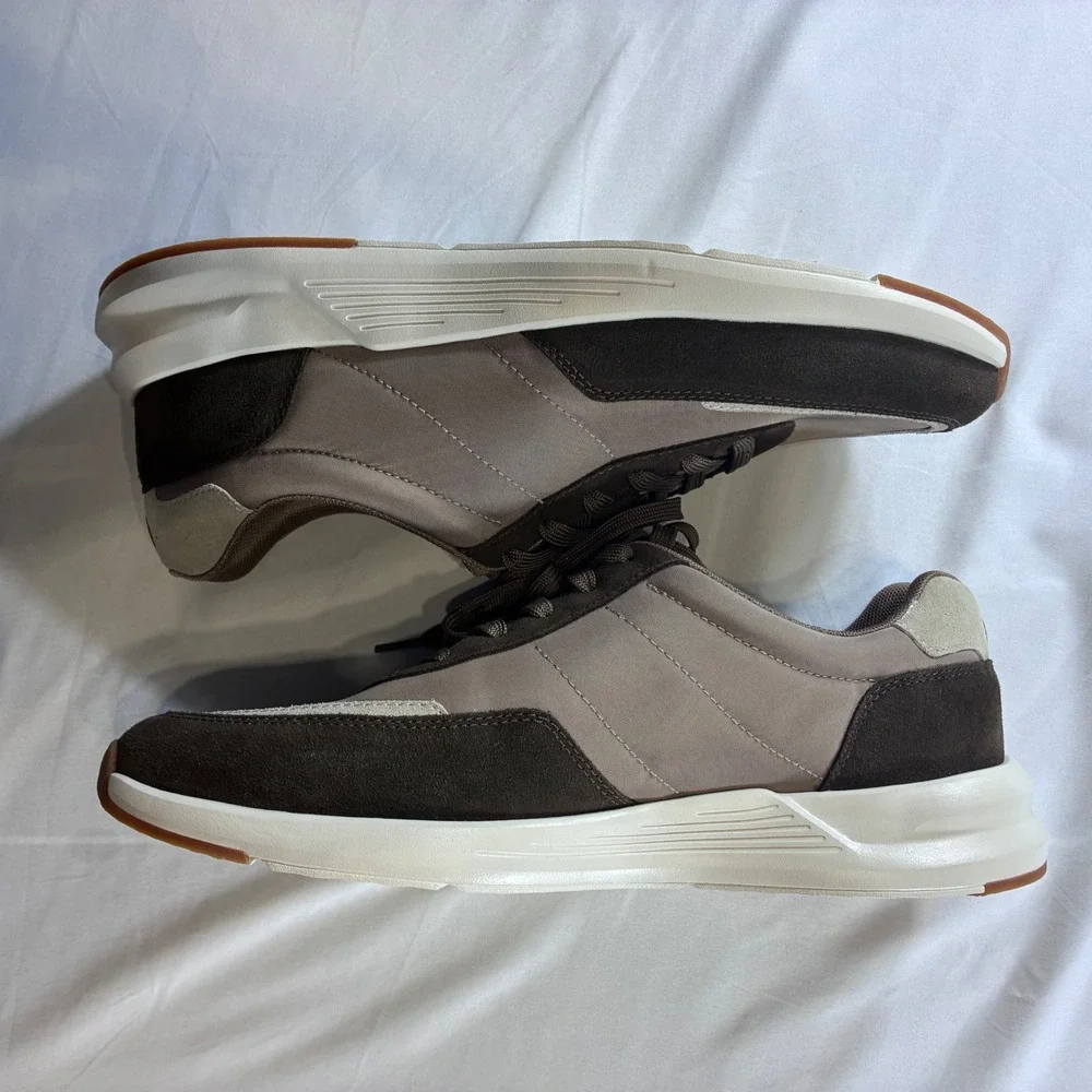 Peter Millar Apollo Sneakers Mens 13 Brown Tan Leather Fabric MF25EF31 Low Top